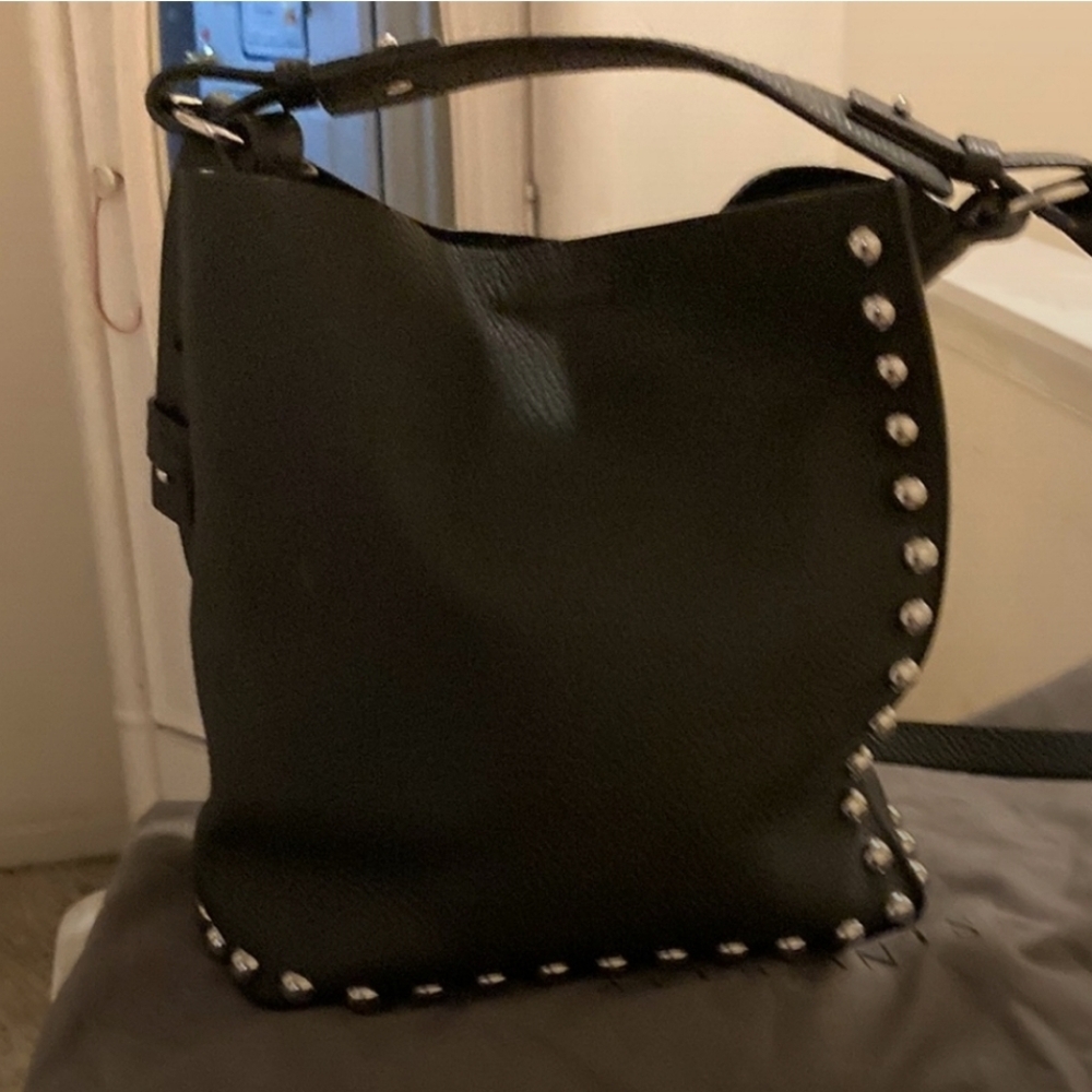 All Saints Nail Head Leather Crossbody Bag